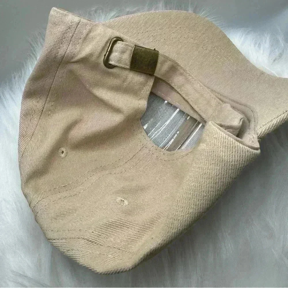 Woman’s Khaki Embroidered Smiley Baseball Cap - Picture 6 of 6
